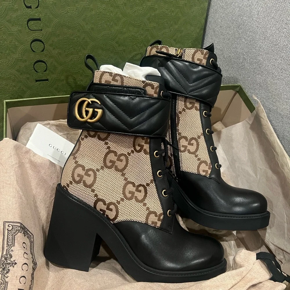 SOLD NEW Gucci Double GG Marmont Boots - Picture 2 of 12